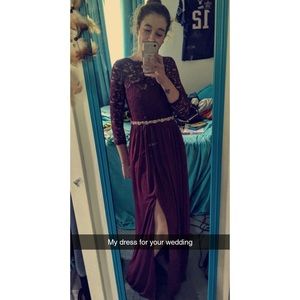 Maroon long sleeve dress